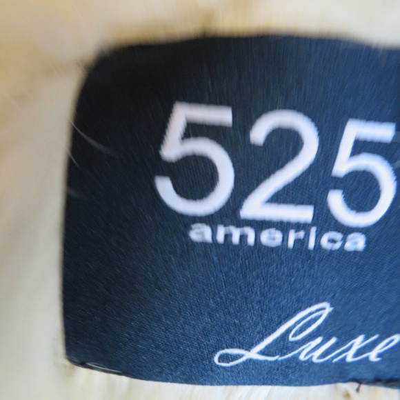 525 AMERICA LUXE BLUSH RABBIT FUR OPEN VEST SZ S - Picture 8 of 8